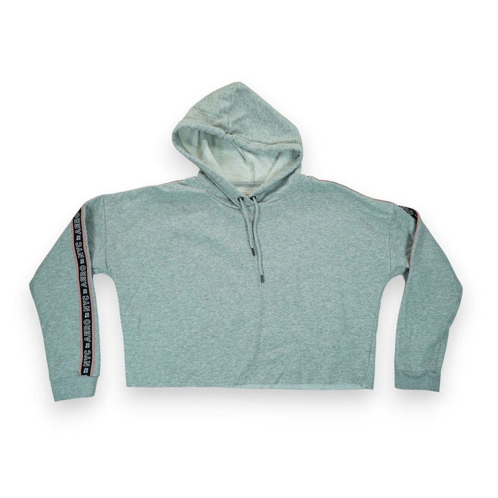 Aeropostale Sweater Adult Gray Hoodie Pullover Cropped Modern Fit Womens XL